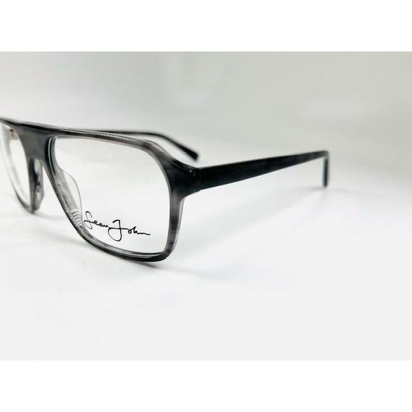 New SEAN JOHN SJO 5162 024 Crystal Smoke Horn Eyeglasses 58/19/150